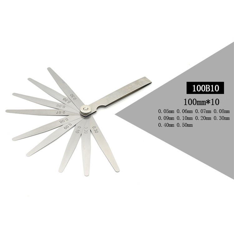 HÀNG ĐIỆN TỬ GIÁ RẺ Thước căn lá 0.05-0.5mm, bao gồm 10 lá.-Chiều dài lá 100mm