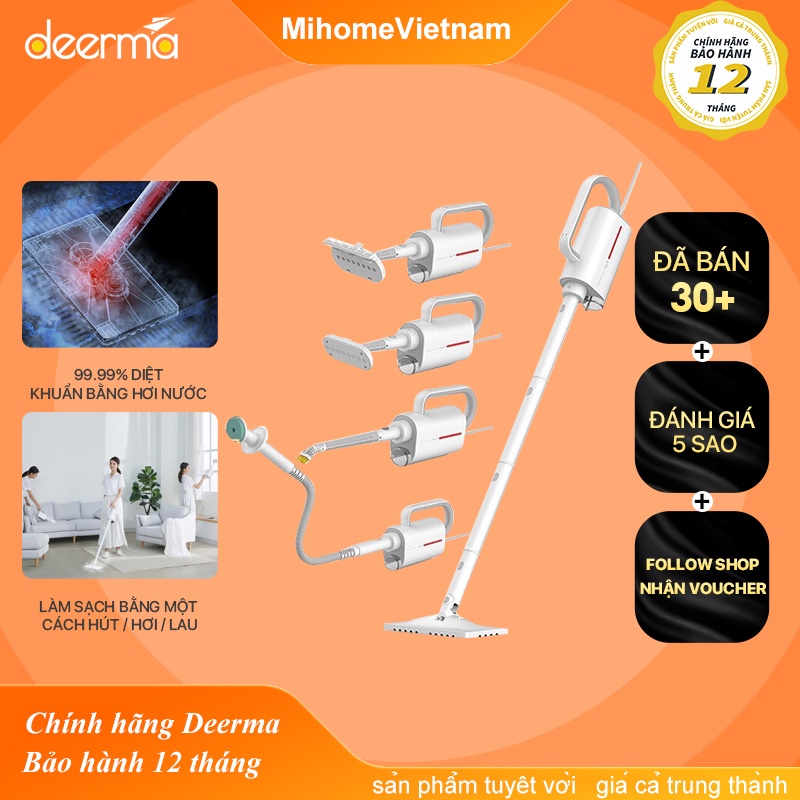 Máy lau nhà vệ sinh hơi nước cầm tay  DEERMA - ZQ600 / ZQ610- chế độ kháng khuẩn cao cấp