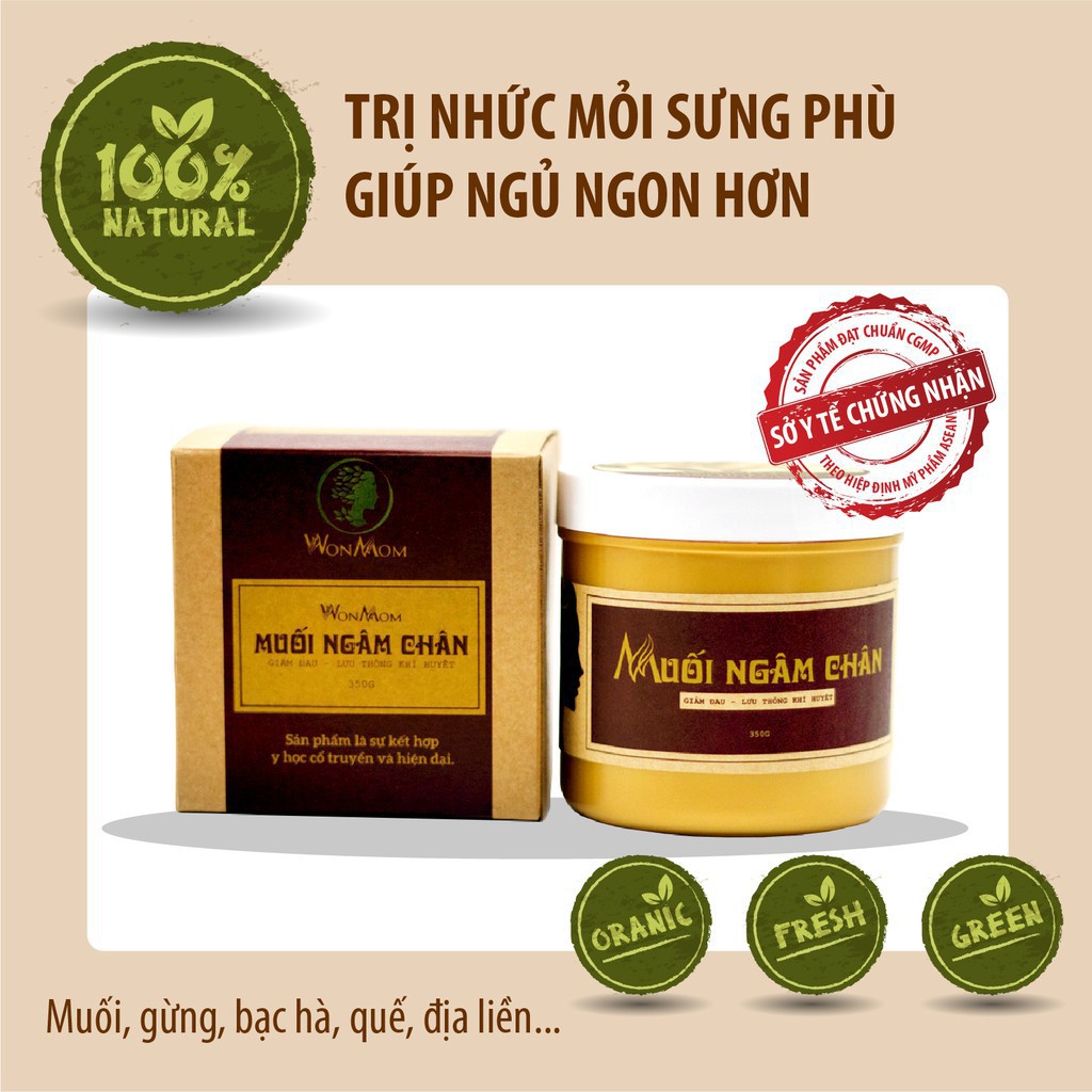 Combo 4 Muối Thảo Mộc Ngâm Chân Giảm Đau Nhức, Phù Nề Wonmom