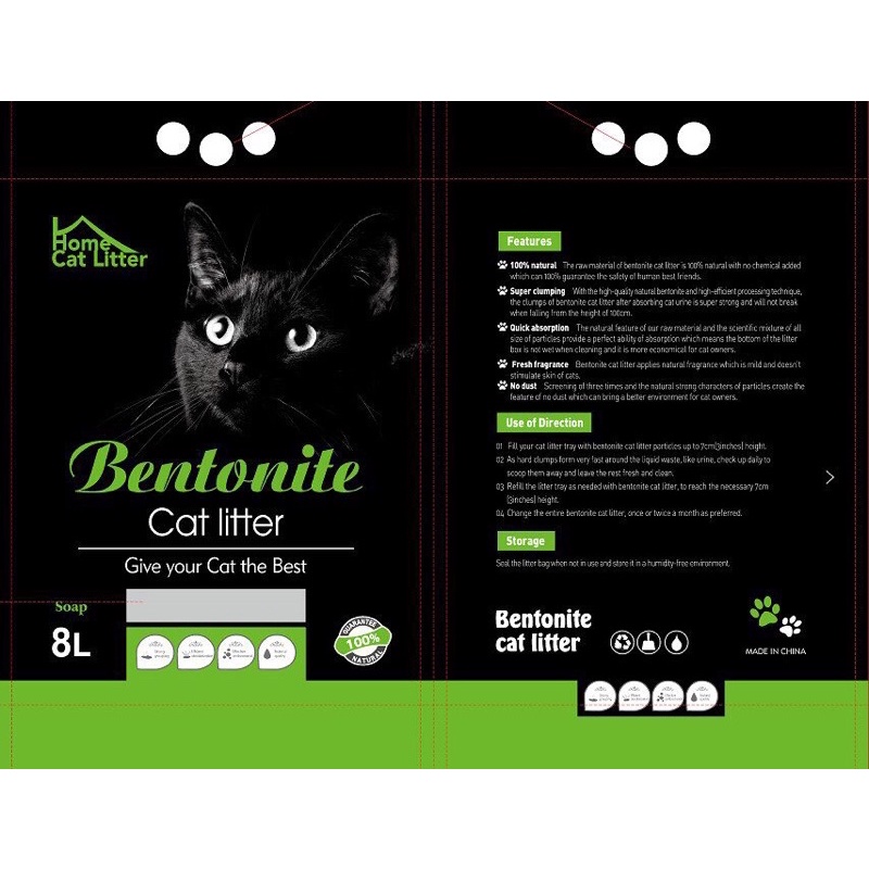 Cát vệ sinh cho mèo, Cát Bentonite 8l nhập siêu khử mùi và vón cục