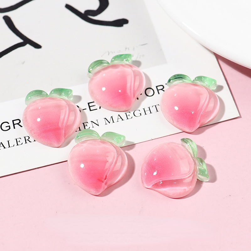 Đào mô phỏng Resin phụ kiện dép Crocs charm DIY khóa giày crocs jibbitz Nhựa trang sức Phụ kiện trang trí giày crocs nút trang trí điện thoại di động Nắp đậy / Khung ảnh / Cốc nước / Túi Nguyên liệu làm phụ kiện handmade sáng tạo