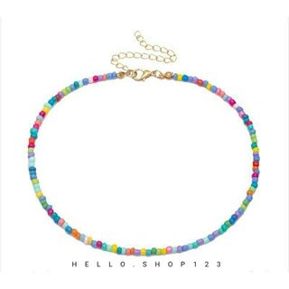 VÒNG CỔ, CHOKERS HẠT CƯỜM NHIỀU MÀU SẮC