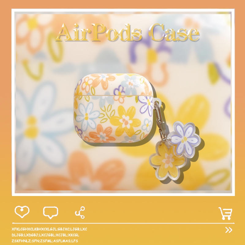 Vỏ Bảo Vệ Hộp Sạc Tai Nghe AirPods3 AirPods3 Màu Kem Trong Suốt Họa Tiết Hoa Dễ Thương 2021 Ốp