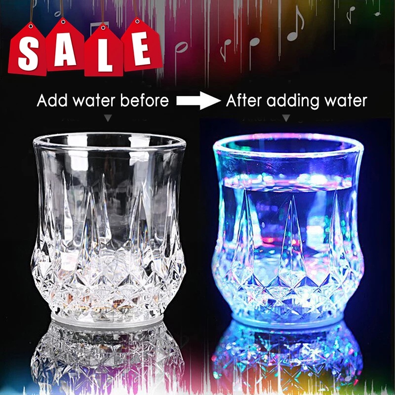 Ly Uống Rượu/Bia Bằng Thủy Tinh Trong Suốt Có Đèn LED Phát Sáng Độc Đáo