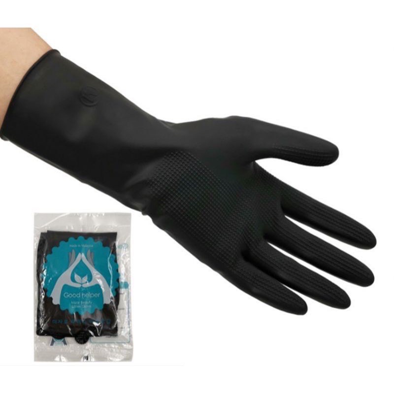 Găng tay cao su đen làm hoá chất chuyên nghiệp siêu bền, đàn hồi tốt đủ size S-M-L