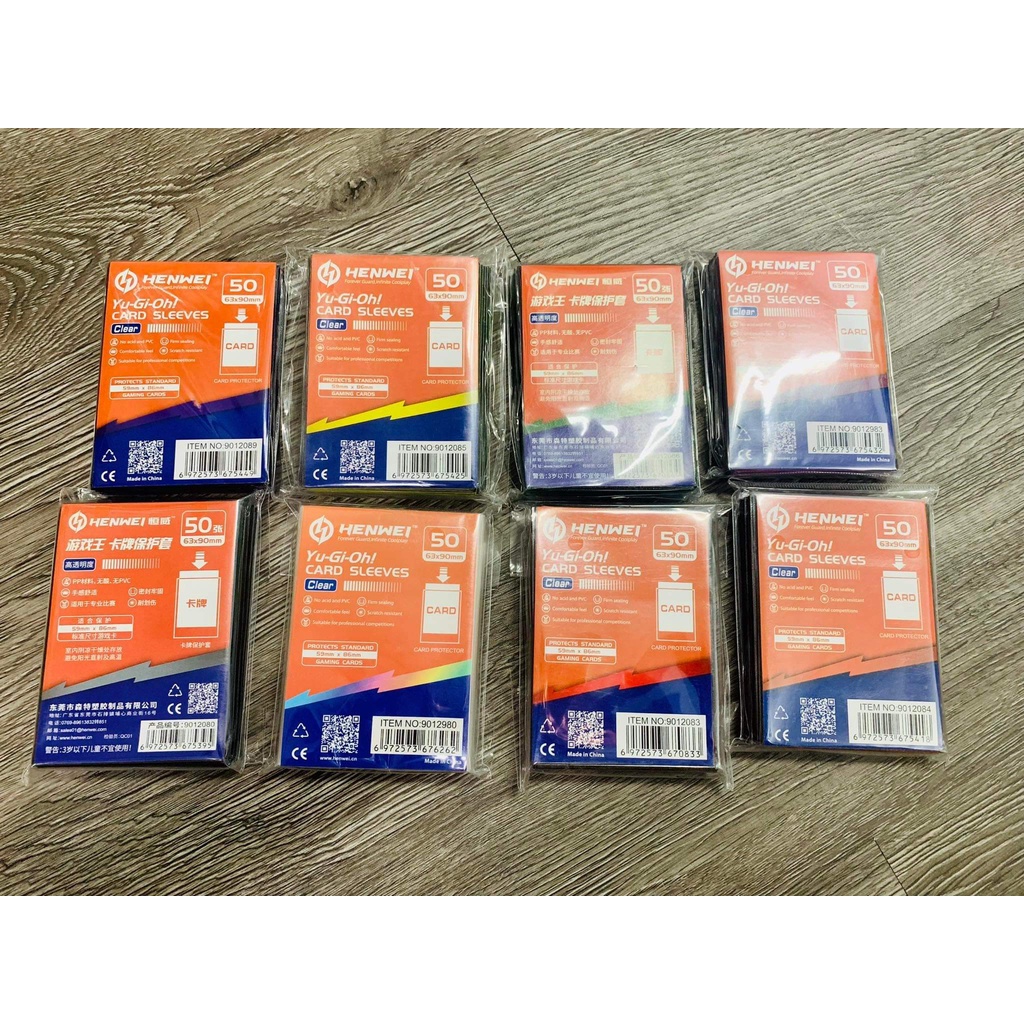 50 cái Bọc bài Màu Sleeve Yugioh Size chính hãng Henwei 62x89 cho Yugioh,Vanguard