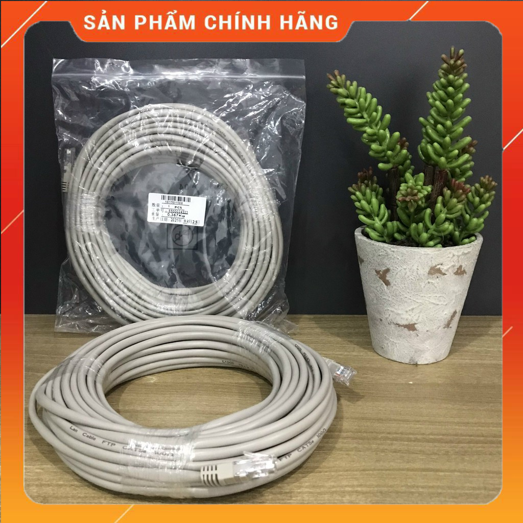 Dây mạng CAT5E bấm sẵn 2 đầu 8 lõi dài 20m - Dây mạng CAT5E đúc sẵn 2 đầu dài 20m