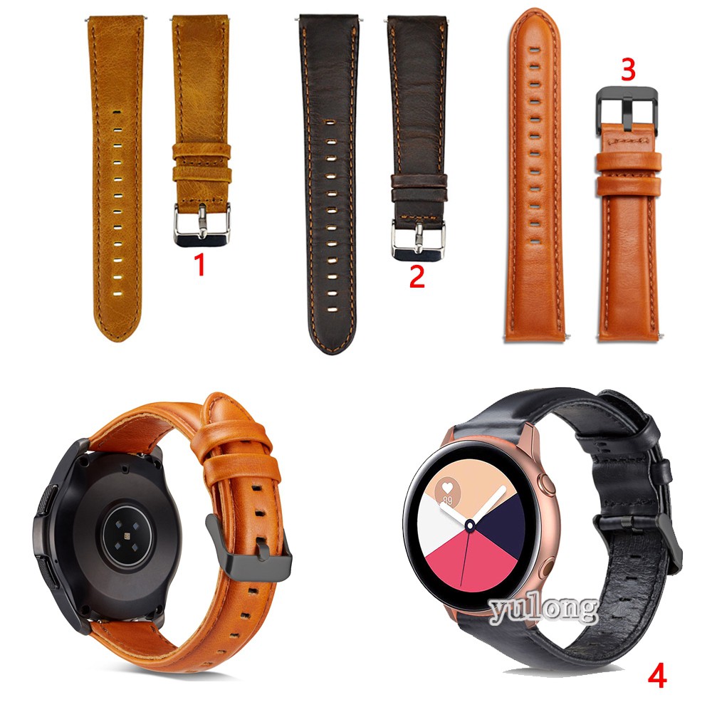 Dây Đeo Bằng Da Bò Cho Đồng Hồ Thông Minh Samsung Galaxy watch Active 2 40mm 44mm watch 5 watch5 pro watch4 watch 4 classic 42mm 46mm