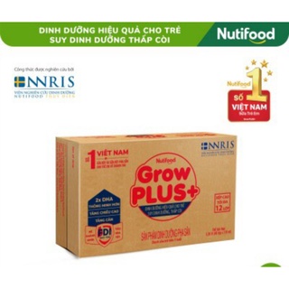 Thùng sữa Grow Plus+ đỏ 180ml ít đường