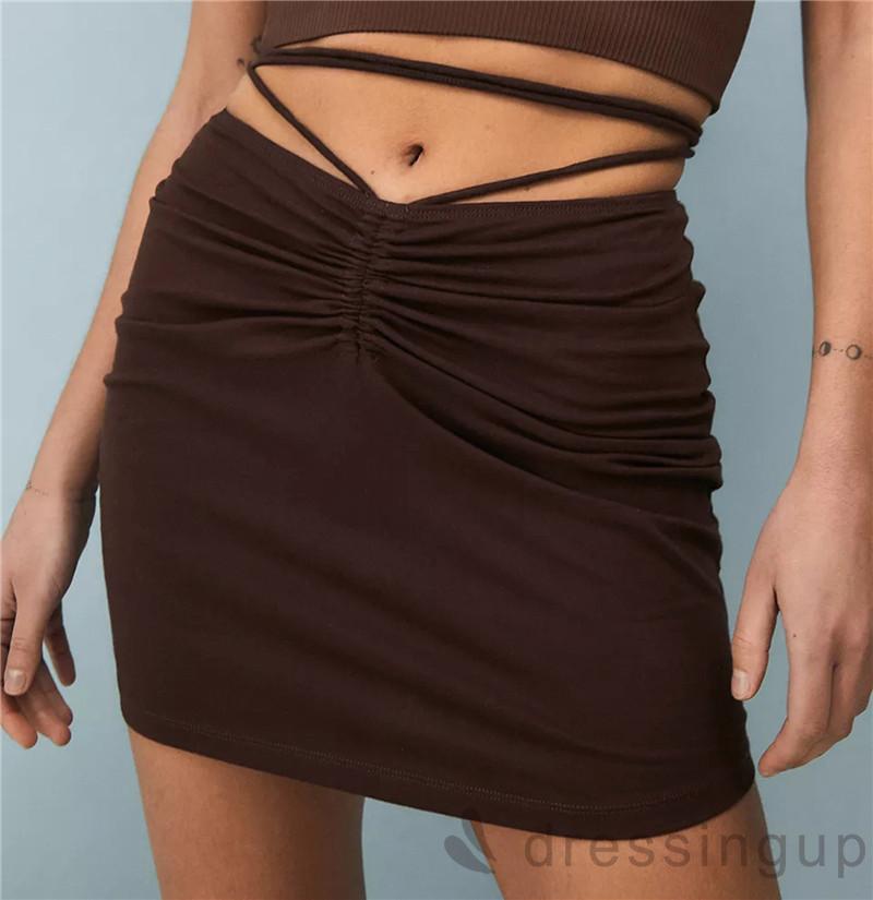 Chân váy rút dây ôm dáng màu trơn / đốm / da báo size S M L | BigBuy360 - bigbuy360.vn