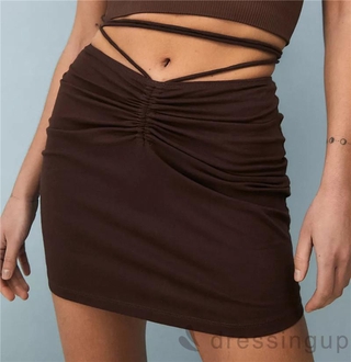 Chân váy rút dây ôm dáng màu trơn / đốm / da báo size S M L