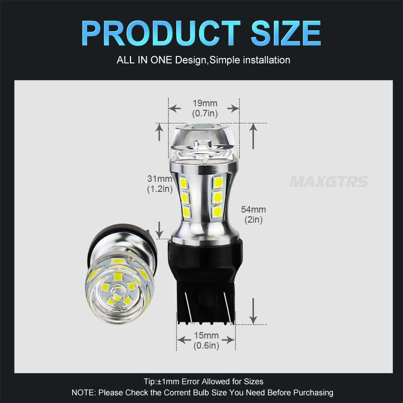 Bộ 2 Bóng Đèn LED MAXGTRS T20 7443 W21 / 5w Chuyên Dụng Dành Cho Xe Ô Tô