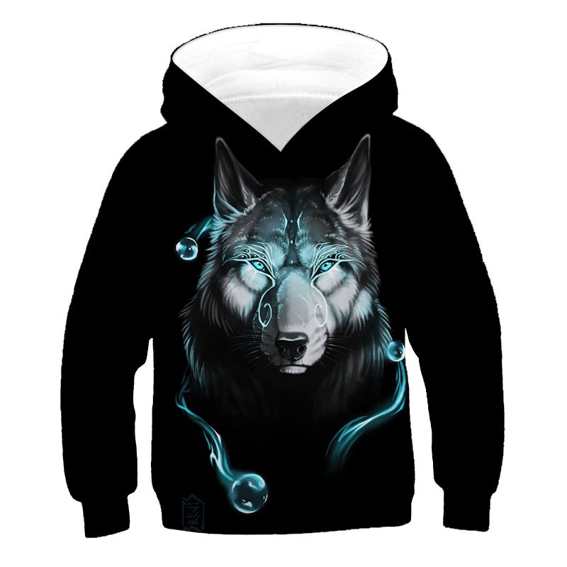 Áo Hoodie Tay Dài In Hình Sói 3D Thời Trang Dành Cho Nam Nữ