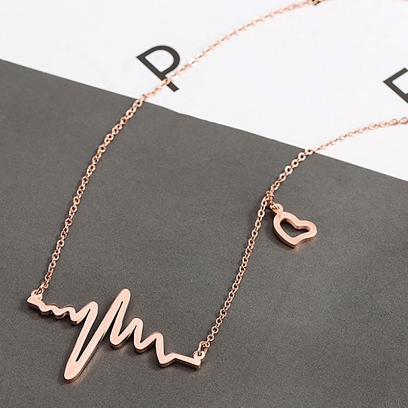 Dây chuyền mặt điện tâm đồ hình trái tim đơn giản ý nghĩa cho nữ