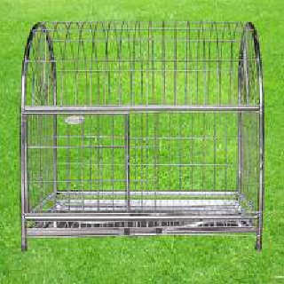 Chuồng chó mèo mái vòm inox s2 ( kích thước 60x40x53 cm )
