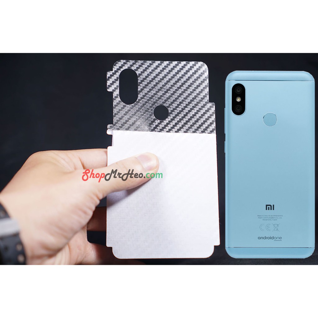 Bộ 3 Skin Dán Mặt Lưng Vân 3D Xiaomi Mi A2 Lite - Redmi 6 Pro