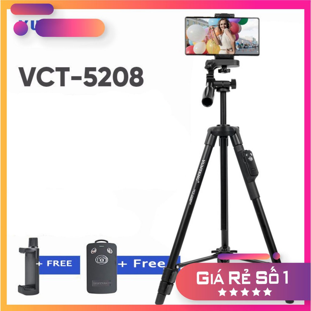Chân đế chụp hình điện thoại máy ảnh Yunteng VCT5208