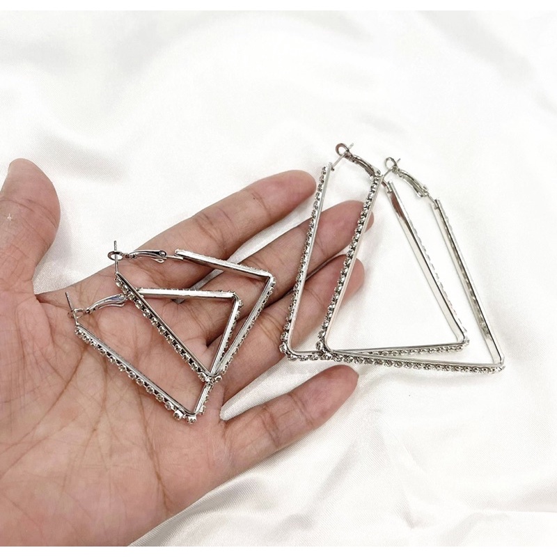 bông tai khoen tròn nhiều size , khuyên tai tròn đính đá sang chảnh phong cách hàn quốc