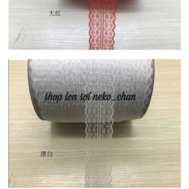Ruy băng ren 380m/cuộn bản 3cm-4.5cm