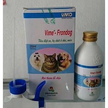 Thuốc xịt đặc trị diệt ve, bọ chét chó mèo Vime-Frondog 250ml