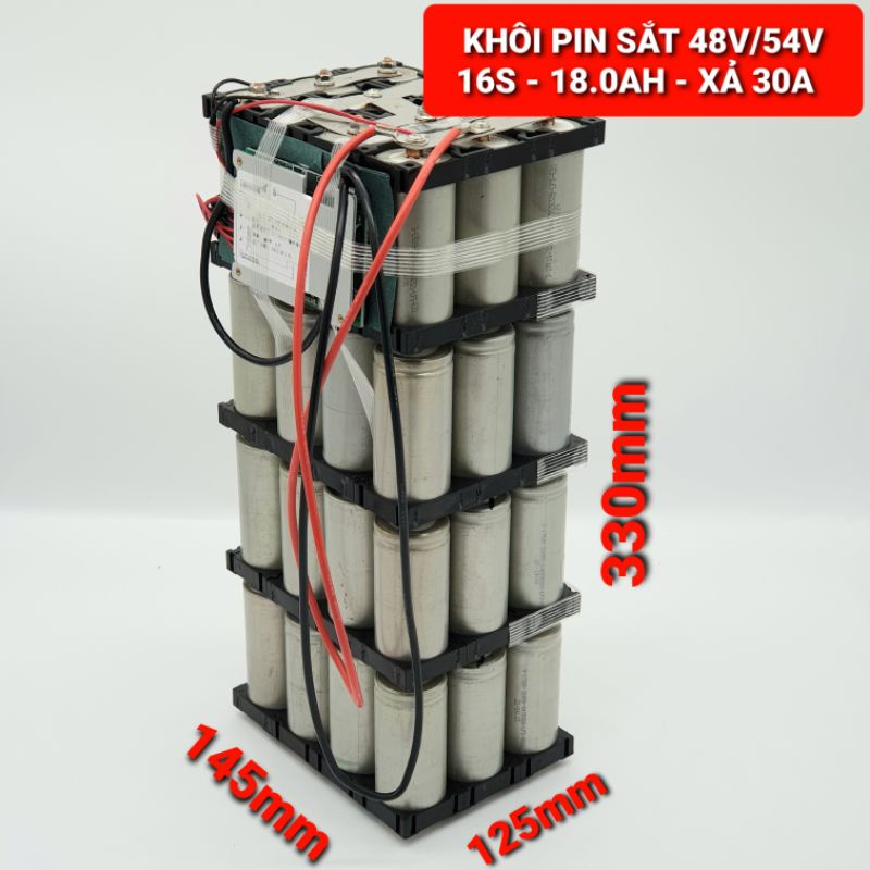 Achun.vn - KHỐI PIN SẮT XE ĐIỆN 48V/54V - 16S- 18AH XẢ 30A PIN 32650 VÍT