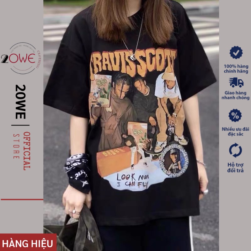 [20WE TREND ÁO HÈ THU  2022] Áo Thun Travisscott Nam Nữ Form Rộng Unisex Áo Phông Chất Cotton Cao Cấp Top Xu Hướng