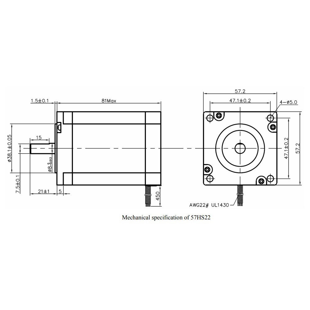 Động cơ bước Leadshine Size 57HS22-A