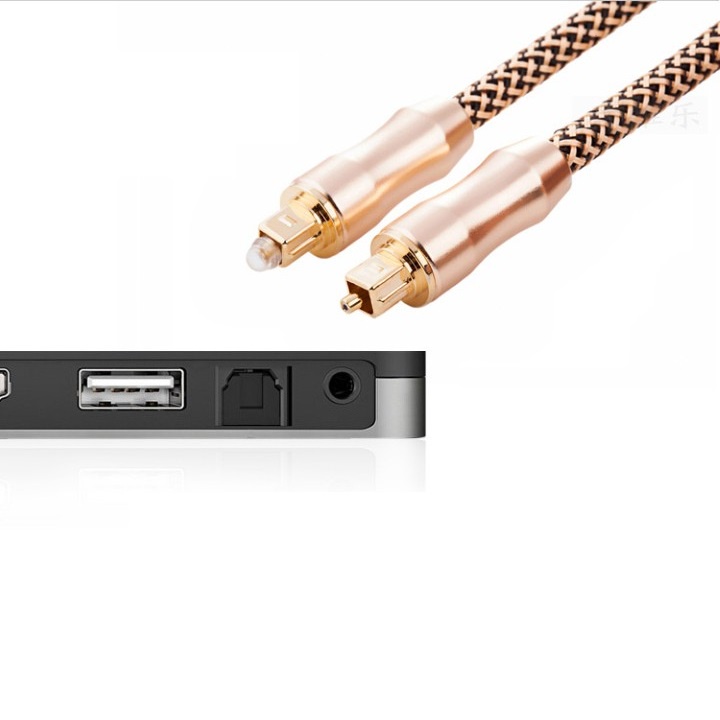 Cáp Quang Toslink Optical đầu mạ vàng 24k dài 10m - Toslink Optical Cáp quang âm thanh