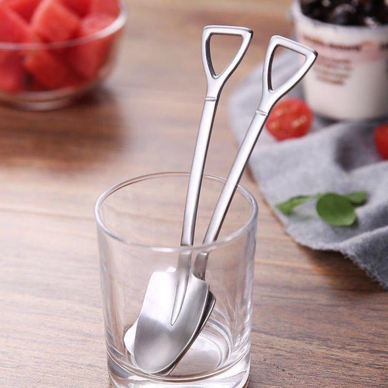 Muỗng Ăn Kem / Tráng Miệng Hình Xẻng Bằng Thép Không Gỉ Vui Nhộn