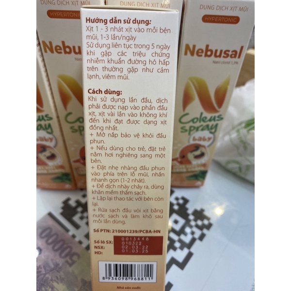 Xịt mũi Húng chanh, giảm nghẹt mũi, làm sạch mũi, chai 50ml