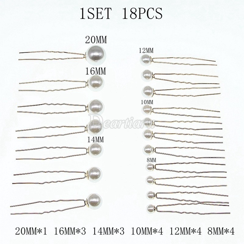 18 Trâm Cài Tóc Hình Chữ U Đính Ngọc Trai Nhân Tạo