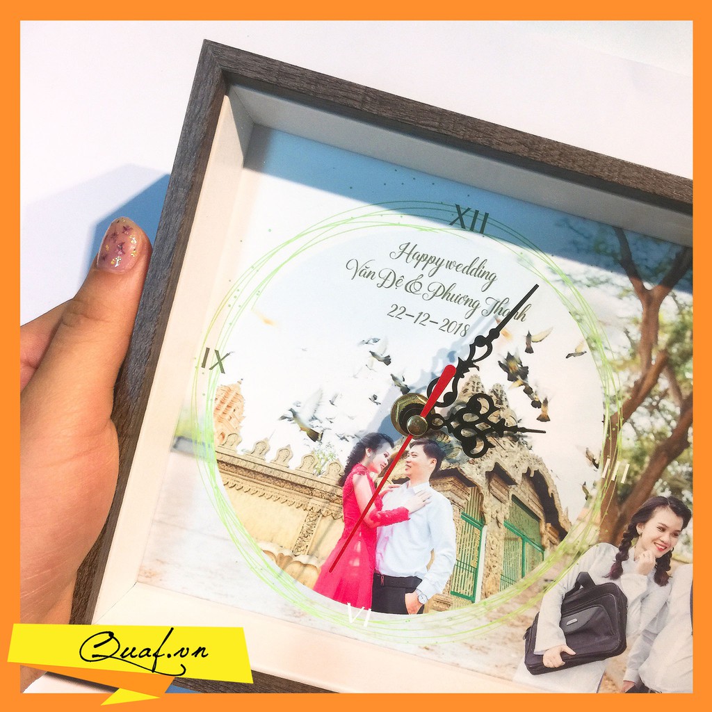 ĐỒNG HỒ HỘP GỖ IN ẢNH GOKIN - KHUNG KÍNH