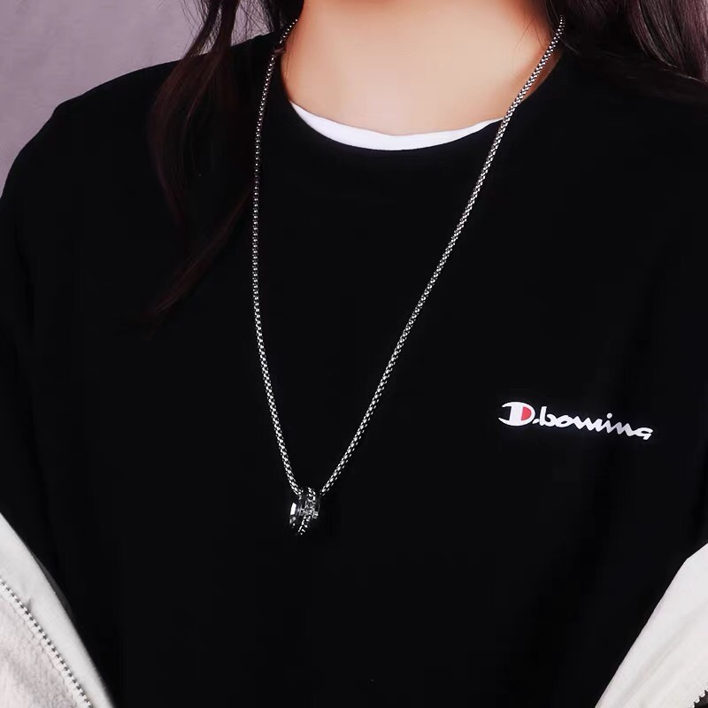 Dây Chuyền Bạc Nam Unisex Tin Cuban Đính Đá Đẹp Thời Trang Phụ kiên Cá Tính Lucifer Store  Chất Liệu Titan - Vòng Cổ TIN