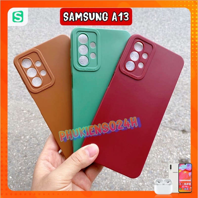 Ốp Lưng Samsung A13 4G Cạnh Vuông Bảo Vệ Camera nhiều màu - Ốp lưng A13 4G Bảo vệ camera