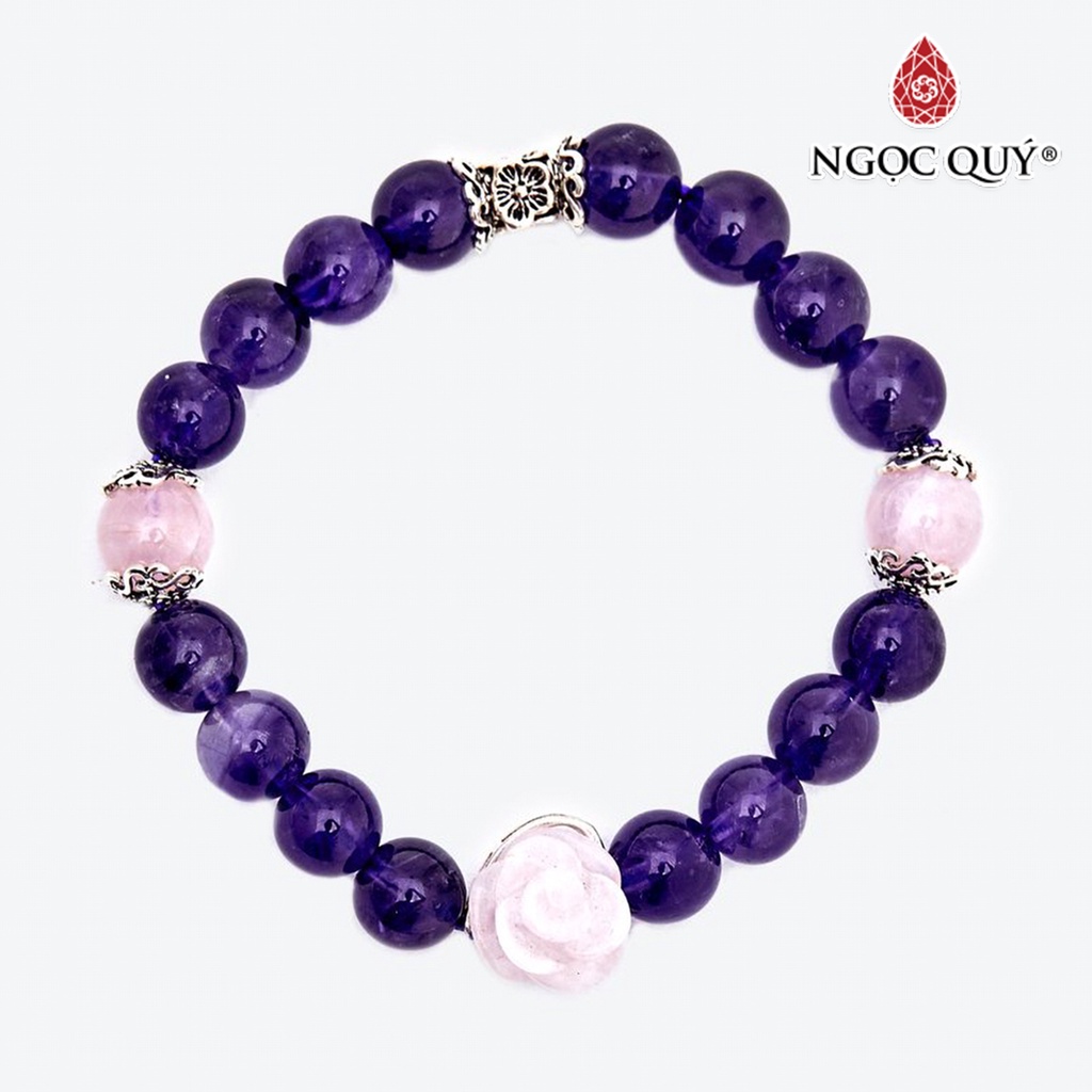 Vòng tay hoa mẫu đơn TA hồng mix tím - Ngọc Quý