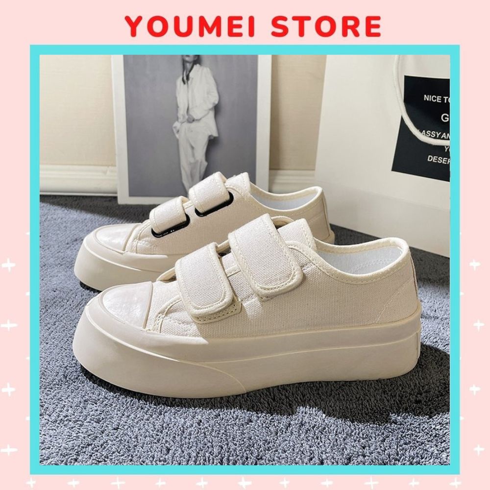 Giày thể thao vải canvas quai dán đế bánh mì ulzzang - Youmei Store G02