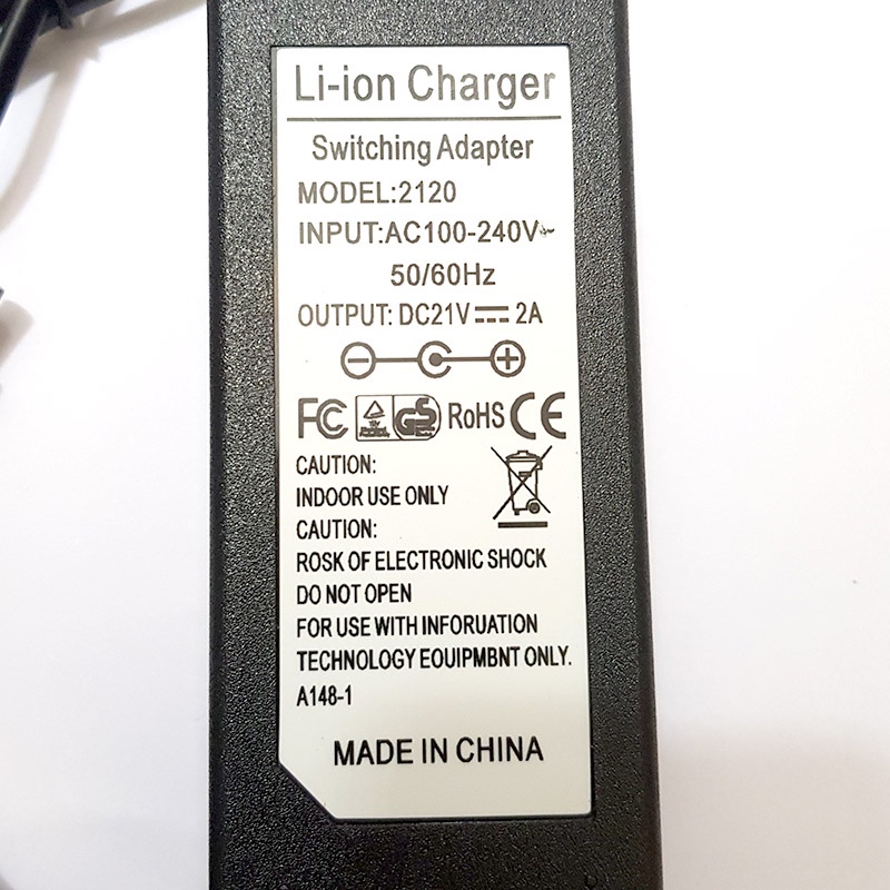 Sạc pin 5s sạc 21v 2A tự ngắt khi đầy có đèn báo dùng cho pin lithium Li-Ion 18650