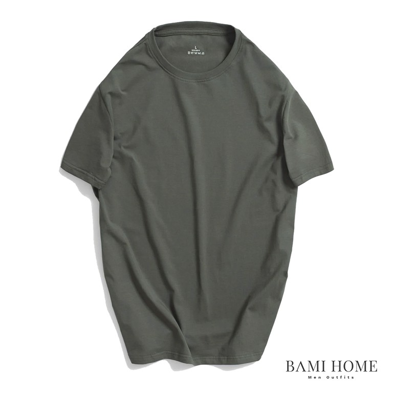 Áo thun nam trơn cổ tròn tay ngắn BAMIHOME áo basic vải cotton chất thun lạnh co giãn, dày dặn, form regular fit AO-01 | BigBuy360 - bigbuy360.vn