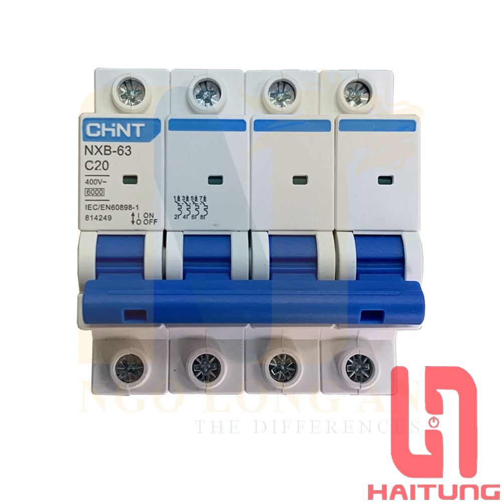 CB CHINT 4 Pha NXB-63 10A/16A/20A/25A/32A/40A/50A/63A. CB 380V Bảo Vệ Quá Tải Ngắn Mạch, CB Bảo Vệ Thiết Bị Gia Đình Bạn