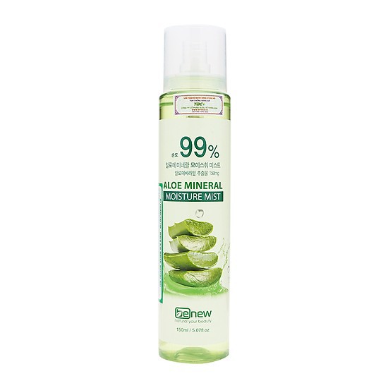 HÀNG CHÍNH HÃNG- Xịt Khoáng Cấp Nước Dưỡng Ẩm Trắng Da Từ Lô Hội Thảo Dược ALOE 99% BENEW Hàn Quốc ( Chai Lớn 150ml)