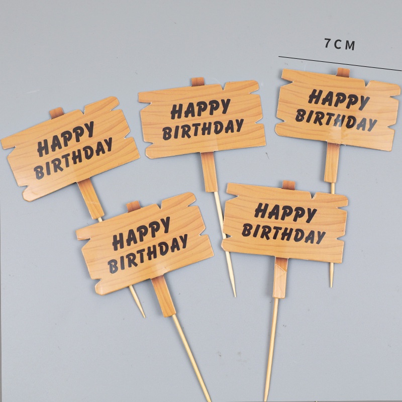 Set cắm giấy biển chỉ đường trang trí bánh sinh nhật, set cắm giấy chủ đề bánh kem