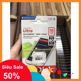 ⚡️⚡️thẻ nhớ microsdhc sandisk ultra 16gb 80mb/shn