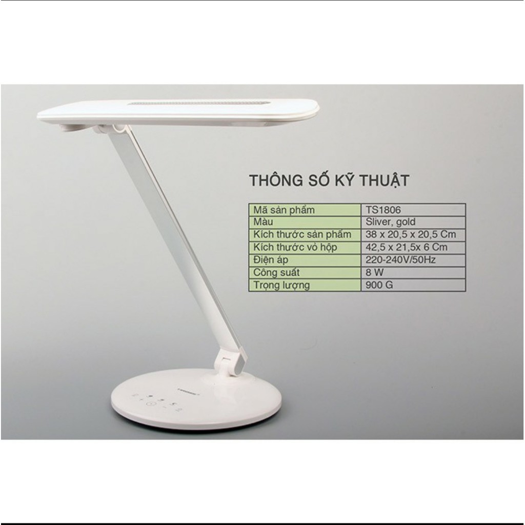 Đèn bàn học Tiross 2 màu vàng, bạc TS1806