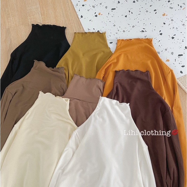 ÁO THUN HÀN CHẤT SIÊU CO GIÃN 4 CHIỀU CỔ LƯỢN SÓNG MS16671