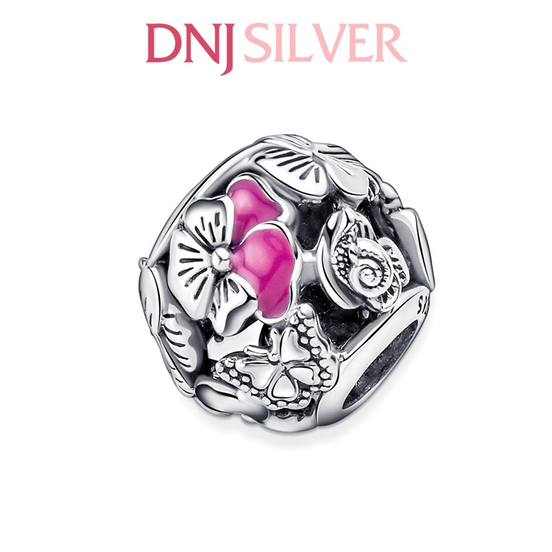 [Hàng cao cấp] Charm bạc 925 cao cấp, hàng chuẩn bạc - Charm Pansy Flower Friends thích hợp để mix vòng tay charm