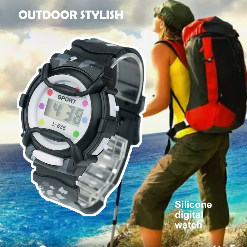 LWCC T06 Đồng hồ kết hợp thời trang Đồng hồ thể thao trẻ em ngoài trời cho bé trai và bé gái