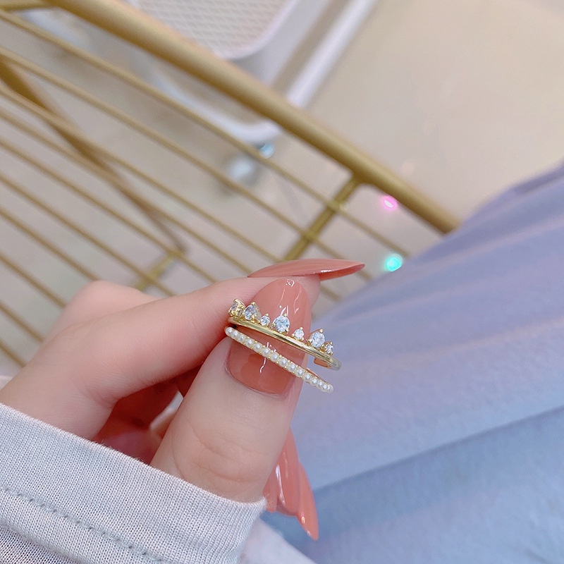 Set 14 nhẫn mạ vàng hình vương miện xinh xắn