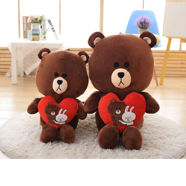 Gấu Bông Brown Ôm Tim (35cm) - 1sp