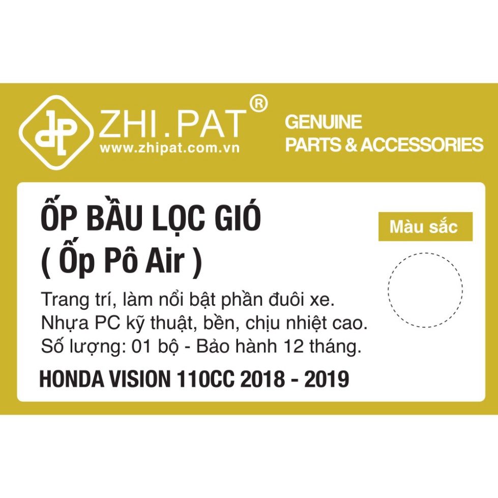 ỐP PÔ E ( BẦU GIÓ ) TRONG SUỐT CHO VISION CHÍNH HÃNG ZHIPAT Ảnh thật Sp