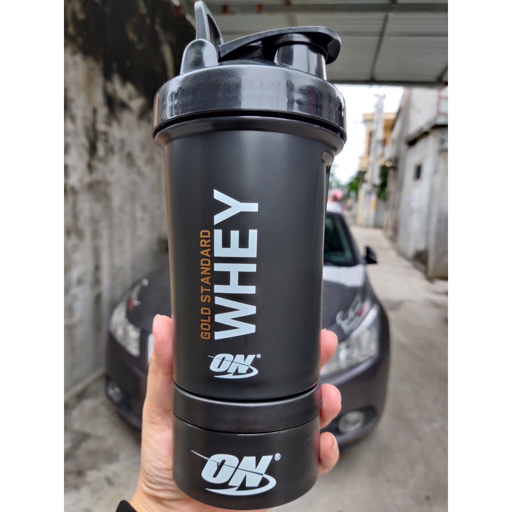 Bình On whey 2 ngăn đen 500ml